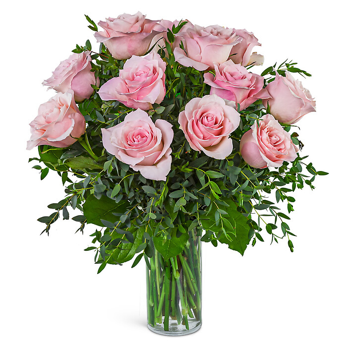 One Dozen Perfectly Pink Roses